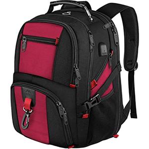 MATEIN Zaino Portatile 50L, 17.3 Pollici Impermeabile Multi Tasca Zaini Scuola Di Lavoro, Grande Zaino Computer Aziendale Con Porta Di Ricarica USB, Adatto Per La Affari Viaggi Uomo Donna, Rosso