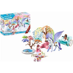PLAYMOBIL Magic 71246 - Set di figure giocattolo Picnic con Carrozza e Pegaso, diadema incluso, per Bambini dai 4 Anni in su