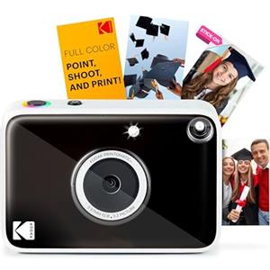 KODAK Printomatic+ Fotocamera Digitale Istantanea 10MP con LED RGB, stampa foto a colori su carta Zink 2x3" - Nera