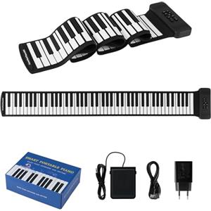 KOMFOTTEU Piano Digitale Avvolgibile da 88 Tasti, Piano Elettronico Pieghevole con 128 Ritmi e Suoni, 14 Dimostrazioni, Tastiera di Piano con Funzione MIDI