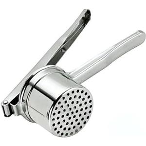 mille idee Schiacciapatate Manuale in Acciaio Inox 18/10 Passatella Professionale con Fori Ø 5 mm - Utensile Manuale Schiaccia passatelli da Cucina per Passatelli Patate Resistente Facile da Pulire