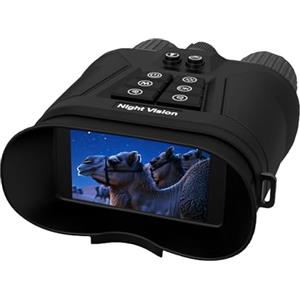 SkyFace Visore Notturno Occhiali per Binocolo Visione Notturna 400M Display HD da 3, Binocoli Termici Ricaricabili da 5000mAh Fotocamera HD f/1.4, Zoom Digitale 8X per Caccia Osservazione con Scheda 64GB