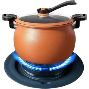 Generico Pentola A Pressione,Multifunzione Rivestimento Antiaderente Grande Capienza Cucina | Pentola in Ghisa per Cottura a Pressione,Per Cottura Inscatolamento Vapore Riso Legumi Halloween Ringraziamento Fes