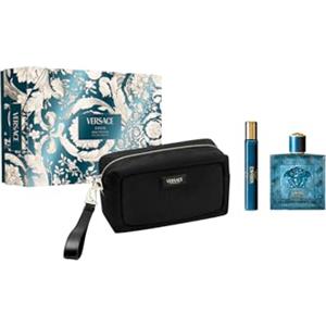 Versace Cofanetto Eros Pour Homme - Eau de Parfum 100ml Travel Spray 10ml Borsello Nero