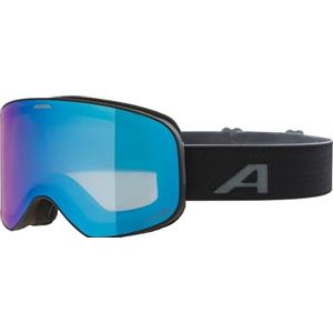 ALPINA Slope Q-Lite - Maschera da sci alla moda per uomo e donna, Anti-Fog, circolazione dell'aria efficace, lente specchiata, black matt