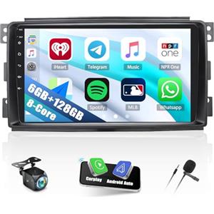 SIXTOP 8 CORE 6+128G Android 13 stereo per auto per Mercedes-Benz Smart Fortwo 451 2005-2010 con Carplay Android Auto, 9'' IPS Touchscreen Radio con DSP Bluetooth WiFi GPS FM/RDS 36EQ + telecamera posteriore