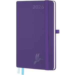 FEKSINO Agenda 2026 Settimanale Tascabile A6 - 18 x 9,8 cm, Tapa Blanda en, Diario Scuola 12 Mesi da Gen a Dic, con Spazio per Appunti Carta 100 g/m² - Viola