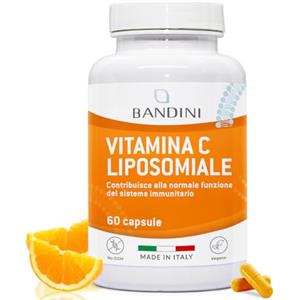 Bandini® Vitamina C Liposomiale 800mg ad Alto Dosaggio, Vitamin C Concentrata Acido Ascorbico da Fermentazione del Mais, 60 Capsule, 100% Vegan, Integratore Difese Immunitarie, No OGM, Made in Italy