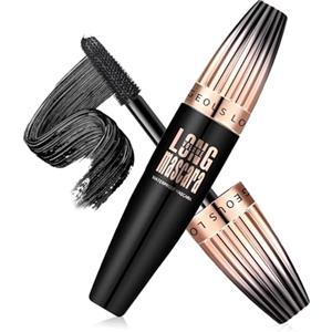 HOUSN Máscara 4D con Fibras de Seda, Negro Profundo, Mascara Waterproof a Long-Lasting di Nero, Antiborrón, Effetto Occhi Grandi Amplificato