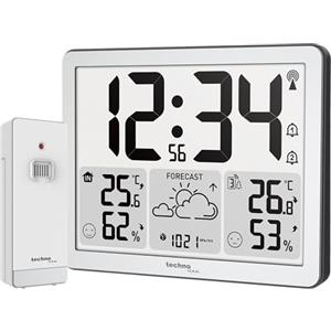 techno line WS6780-2 in 1 orologio radio e stazione meteo radio in uno, temperatura interna ed esterna, umidità, pressione atmosferica, fino a 3 trasmettitori (un trasmettitore incluso)