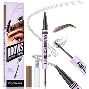 Ovyntremis Matita Sopracciglia 3D Waterproof con Pennello Microblading, Matita Precisa a Lunga Durata per Sopracciglia Naturali e Definite, Make-up Resistente all'Acqua (Marrone)