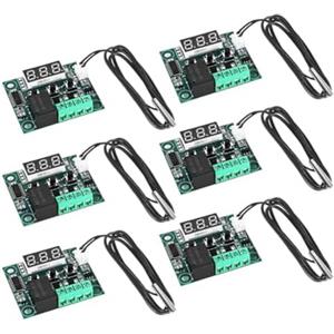 Lckiioy 6 PCS W1209 DC 12 V LED Termostato Digitale Controller di Temperatura Set -50-110°C Scheda del Modulo di Controllo di Temperatura con Sonda Sensore Kit