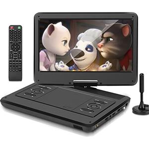 KCR Lettore DVD portatile 14,0 pollici con HD e USB/HDMI/AV/Audio, telecomando HEVC Main 10