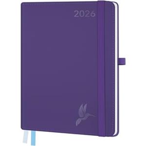 FEKSINO Agenda 2026 Settimanale Verticale A5 - 21,3 x 14,6 cm, Tapa Blanda en, Diario Scuola 12 Mesi da Gen a Dic, con Spazio per Appunti Carta 100 g/m² - Viola