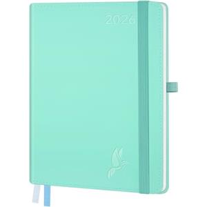 FEKSINO Agenda 2026 Settimanale Verticale A5 - 21,3 x 14,6 cm, Tapa Blanda en, Diario Scuola 12 Mesi da Gen a Dic, con Spazio per Appunti Carta 100 g/m² - Verde