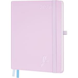 FEKSINO Agenda 2026 Settimanale Verticale A5 - 21,3 x 14,6 cm, Tapa Blanda en, Diario Scuola 12 Mesi da Gen a Dic, con Spazio per Appunti Carta 100 g/m²- Rosa