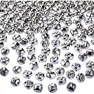 Zhanmai Campane natalizie, 300 campanelle fai da te, per ghirlande, casa vacanze e decorazioni natalizie (argento, 1,3 cm)