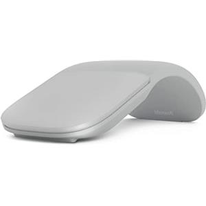 Microsoft, mouse ad arco grigio argento