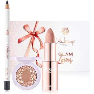 Wakeup Cosmetics Milano Wakeup Cosmetics - GLAM LOVER - 1 Rossetto Matte (Color Veil 01) + 1 Matita Occhi (Jet Black 1) + 1 Ombretto Metallico/Satinato (08 Caramel)