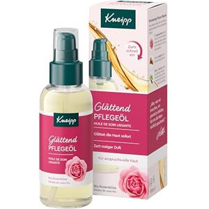 Kneipp Olio per la cura levigante - Olio per la pelle esigente con profumo delicato e rosato, con estratto di petali di rosa biologico, 100 ml