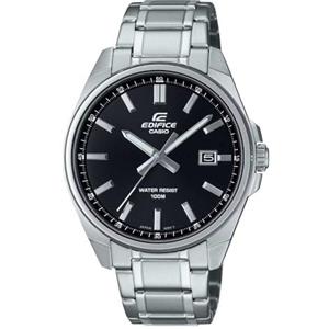Casio Edifice - Orologio Da Polso Da Uomo Al Quarzo Casual Bracciale E Cassa In Acciaio Inox Di Colore Grigio Quadrante Analogico Nero - EFV-150D-1AVUEF