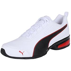 PUMA Unisex Leader VT SL Road Running Shoes, Puma White-Puma Black-Flame Scarlet, 39 EU
