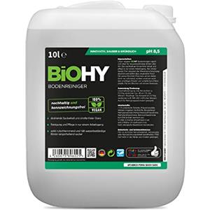 BiOHY Detersivo per pavimenti (Lattina da 10 Litri) | Concentrato per tutte le apparecchiature di pulizia e tutti i pavimenti duri | Pulizia senza striature (Bodenreiniger)