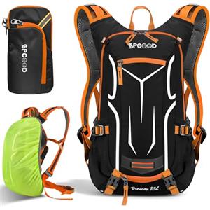SPGOOD Zaino Bici 20L/25L/30L Impermeabile Traspirante per Uomo e Donna Con Parapioggia Copricasco - Moto Sportivo per Ciclismo Escursionismo Campeggio MTB