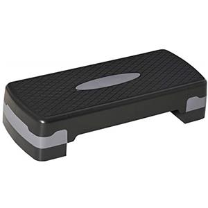 HOMCOM Stepper Fitness Casa, Step Fitness con Altezza Regolabile 10-15 cm, con Strato Antiscivolo, Pedana Step Fitness Casa per Allenamento a Palestra, 68x29cm, Nero e Grigio