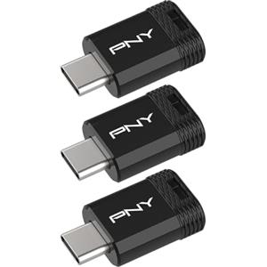 PNY Pack di 3 Unità Flash 64GB Elite-X Fit Type-C USB 3.2 - Prestazioni avanzate Fino a 200MB/s in lettura, comoda archiviazione di dati, design ultra compatto, connettore Type-C