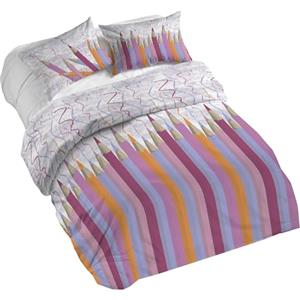 PENSIERI DELICATI Parure Copripiumino Matrimoniale 100% Cotone, Completo di Sacco 250x200cm e 2 Federe 52x82cm, Made in Italy, Copripiumino Lavabile In Lavatrice A 40°, Fantasia Matitoni Rosa