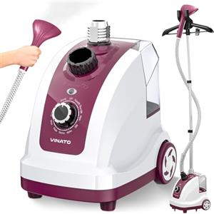 VINATO Stiratrice Verticale, Ferro da Stiro Verticale a Vapore con Serbatoio Dell'acqua, 11 Funzioni di Vapore Stiratore Verticale, Spazzola a Vapore per Tutti i Tipi di Tessuti - 1950W