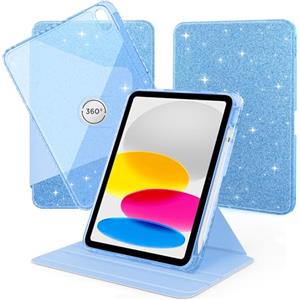 CACOE Custodia Cover Compatibile con iPad 11a Generazione (A16) 11" (2025) / iPad 10a Generazione 10.9" (2022) con Portapenne, Protezione con Rotazione a 360 Gradi Supporto Cover, Blu Brillante