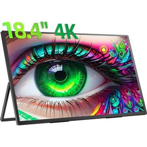 UPERFECT 18 Pollici 4K QLED Monitor Portatile con Schermo Opaco IPS Eye-Care UHD 3840 * 2160 Staffa Integrata USB C Mini HDMI per PC Laptop Xbo Switch PS4/5, Corpo in Metallo, Montabile VESA