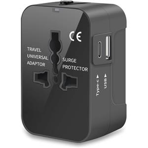 Amoner Adattatore Universale da Viaggio USB C Presa Americana Italiana Inglese Giapponese Francese Travel Essentials Gadget Viaggio