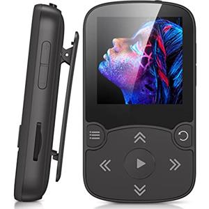 AGPTEK Lettore MP3 Running 32 GB, Lettore MP3 con Clip Bluetooth 5,3, MP3 Player Sport Mini Portatile, Contapassi Integrata, Radio FM, Registrazione, Lettura E-Book, Slot TF Fino a 128 GB (Nero)