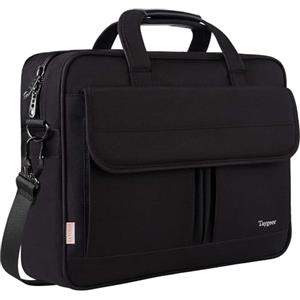 Taygeer Borsa Porta PC, 15.6 Pollici Impermeabile Borsa Computer Portatile Borsa Messenger per Donna Uomo Insegnanti Viaggio Lavoro Università Scuola, Nero