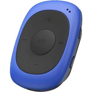 AGPTEK Lettore MP3 Radio FM Sportivo Portatile, Mini Lettore MP3 da 8GB con Clip ad Alta Fedeltà, Design Ultra-Compatto, Ideale per Sport e Fitness, Blu (Senza Auricolari)