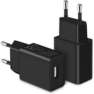 MatauMahi Caricatore USB 5V1A (Nero, Confezione da 2), Presa USB da 5W, Alimentatore USB, Spina Adattatore, Caricabatterie per Telefoni Cellulari, Tablet, Powerbank, Cuffie Bluetooth e Altro Ancora