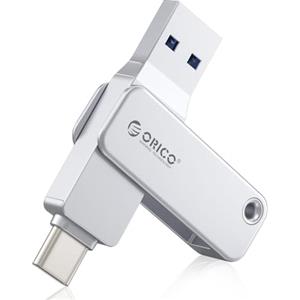 ORICO Chiavetta USB 64 GB, Mini Chiavetta USB 3.2 Gen 1 (Doppia USB-C/USB-A), Pen Drive Portatile, Lettura 150 MB/s, Compatibile con iPhone 15/16/17, Android, Tablet, Laptop -EB05