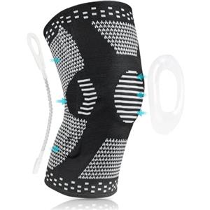 ACWOO Ginocchiera Ortopedica, Tutore Ginocchio per Uomo e Donne, Fascia a Compressione, Ginocchiera Sportiva con Rondella per Rotula e Supporto Laterale (XL)