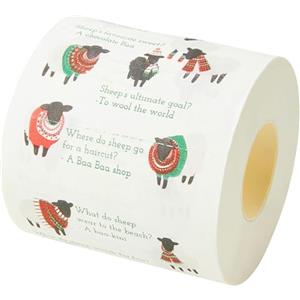 Talking Tables Rotolo di carta igienica natalizia 1 pezzo Pecora divertente accessorio bagno Natale multicolore 3 strati motivo pecore riutilizzabile