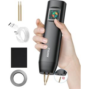 AWithZ Saldatrice a punti per batterie, AWithZ 2 in 1 Saldatrice a Punti H2 con aghi di ricambio,LCD, 99 Livelli regolabili per riparare piccoli progetti, realizzare pacchi batteria (H2PRO)
