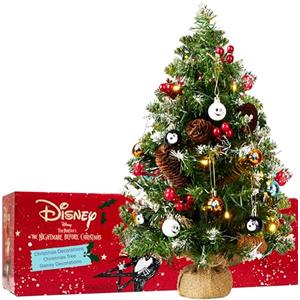 Get Trend Nightmare Before Christmas Albero di Natale con Luci Incorporate con 12 Palline, 50 cm Alberi di Natale Piccoli LED a Stringa e Punte Smerigliate, Decorazioni Natalizie (Multi TNBC)