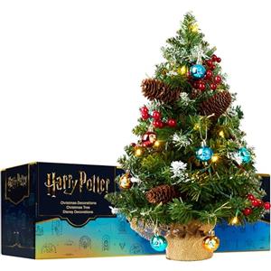 Get Trend Harry Potter Albero di Natale con Luci Incorporate con 12 Palline, 50 cm Alberi di Natale Piccoli LED a Stringa e Punte Smerigliate, Decorazioni Natalizie (Multi Harry Potter)