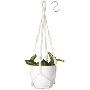 flintronic Vasi Sospesi per Piante, Fioriere, Portafiori Corda Tessitura a Mano, in Macrame, con Ganci, per Balcone e Fiori Decorazioni (1PC)