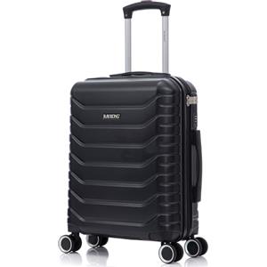 RAYKONG Valigia a mano 55x40x20cm (40L) in ABS+PC | 4 ruote girevoli a 360º | lucchetto incorporato | 20 pollici - (RK12|Nero)