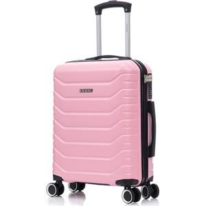 RAYKONG Valigia a mano 55x40x20cm (40L) in ABS+PC | 4 ruote girevoli a 360º | lucchetto incorporato | 20 pollici - (RK12|Rosa chiaro)