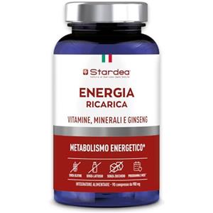 STARDEA Srl STARDEA ENERGIA RICARICA | 90 compresse | Multivitamine e multiminerale | Magnesio Zinco Vitamina B12 Vitamina B1 Vitamina D Ferro Iodio Selenio Ginseng | Energia e Vitalità | Senza Glutine | Stardea