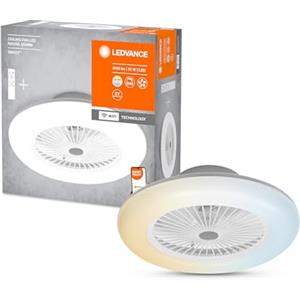 LEDVANCE Smart WiFi LED luce del ventilatore da soffitto, rotondo, bianco, dimmerabile, velocità dell'aria regolabile, include il telecomando, controllabile tramite app e assistente vocale